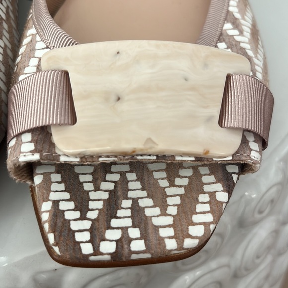 FS/NY French Soles Brown/White Peep Toe Loafers - Picture 7 of 9